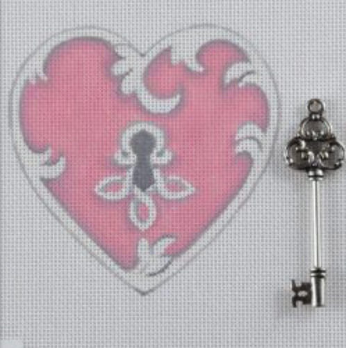 HT28 Lock Heart with Key - Pink