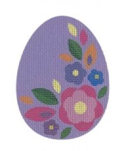 EE14 Floral Flat Easter Egg - Purple