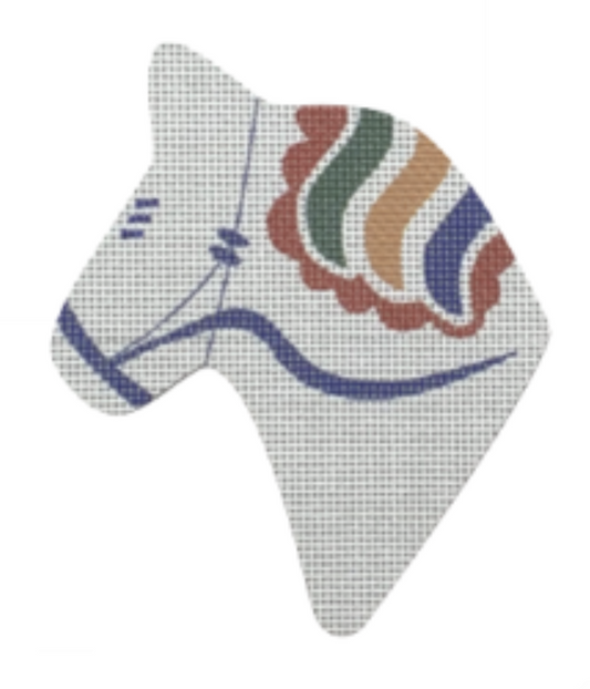 NOR16 Dala Horse Head - White