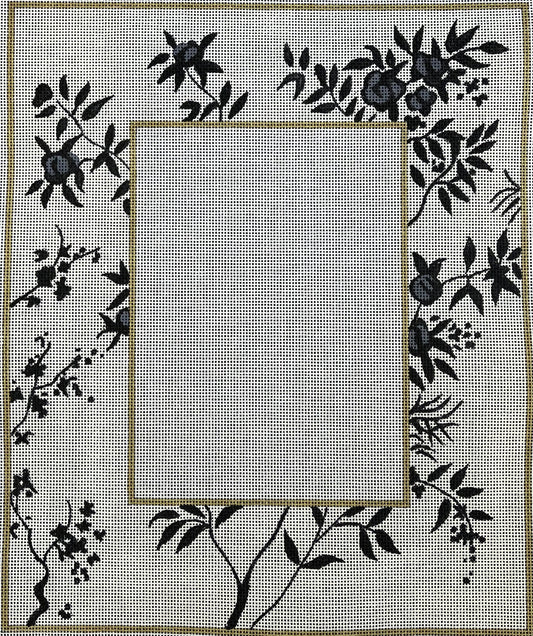 PF757 Black and Cream Floral Frame