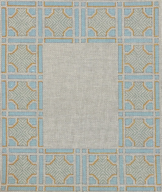 PF759 Turquoise and White Geometric Frame