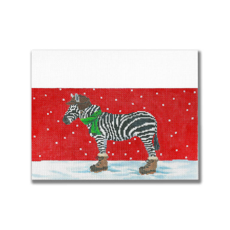 SC-CC03 Zebra Dressed for Winter Stocking Cuff