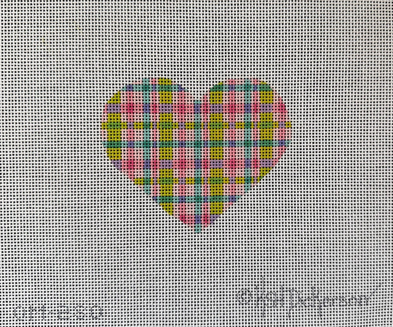 OM-230 Pink Plaid Heart