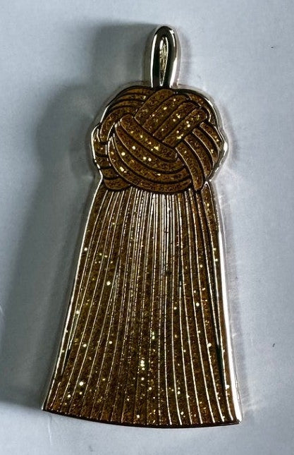 Gold Glitter French Knot Tassle Needle Minder