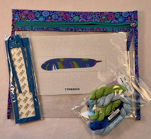 Blue Feather Bookmark Kit