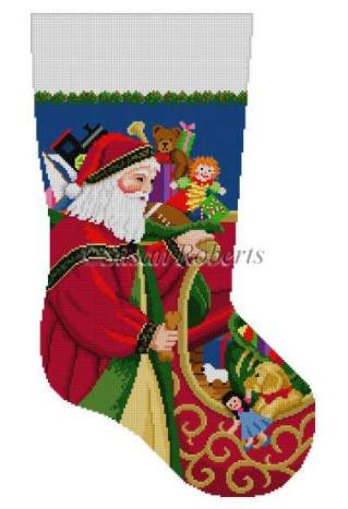 0135 Santa at Sleigh Stocking