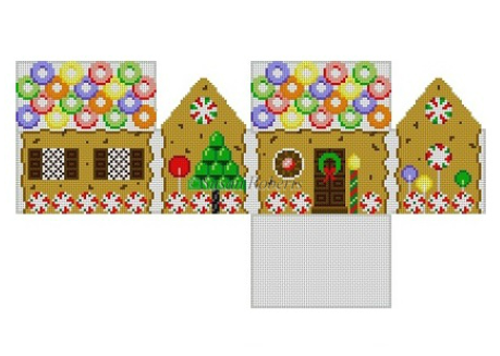 0217-18 Chocolate Chip and Lifesavers 3D Gingerbread House