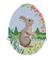 0441 Rabbit in Flowers Easter Egg