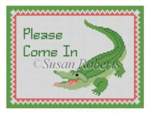 0818 Alligator "Please Come In" Sign