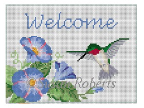 0878 Hummingbird "Welcome" Sign