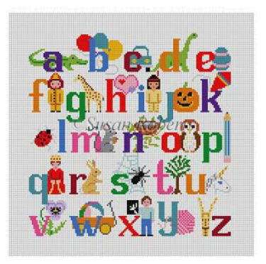 1307 Alphabet with Characters Child's Seat