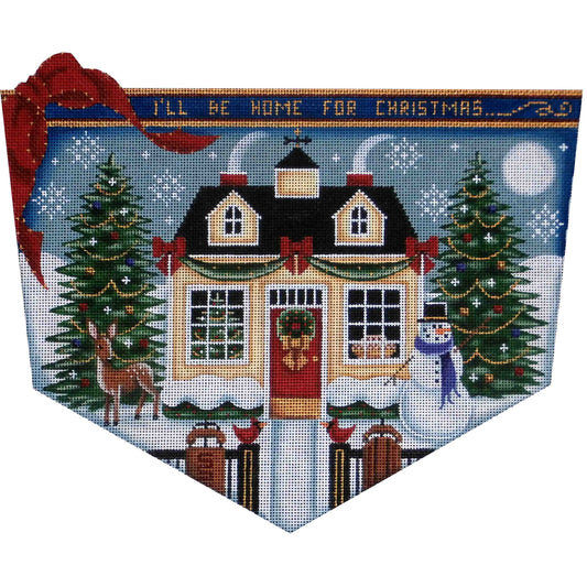 1455a Christmas Cottage Stocking Cuff