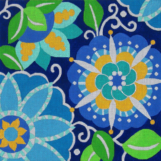 25001 Blue Pinwheel Floral