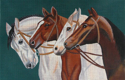 Amanda Lawford four horses needlepoint canvas