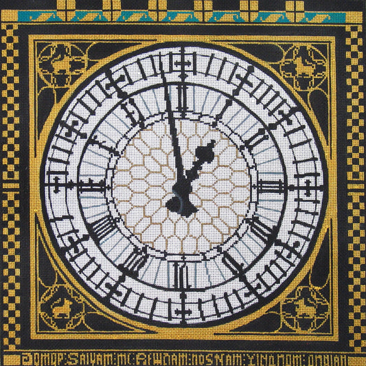Amanda Lawford London Big Ben clock face needlepoint canvas