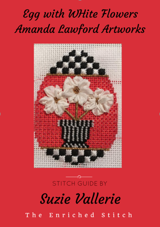 26034 White Flowers Egg Stitch Guide