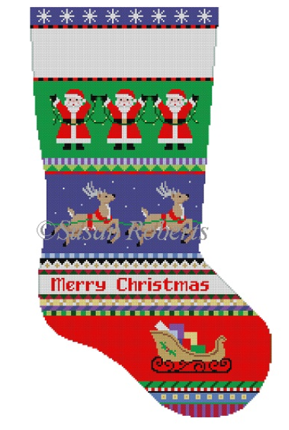 3250 Bold Stripe - Reindeers Stocking