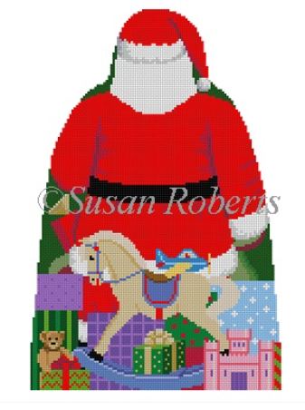 3391 Santa with Toy Bag Tree Topper