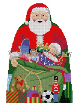 3391 Santa with Toy Bag Tree Topper