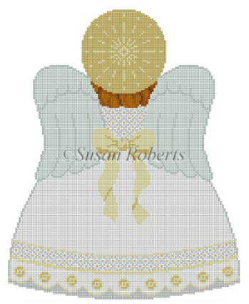 3397 Gold and White Angel Tree Topper