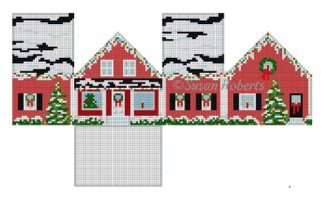 5527 Red Christmas House 3D Mini House