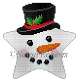 5778 Snowman Face with Top Hat Star