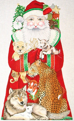 7061-13 Peaceable Kingdom Santa - 30" on 13 mesh