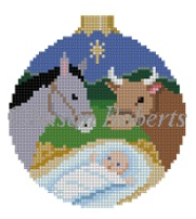 7244 Baby Jesus with Animals with Ball Top