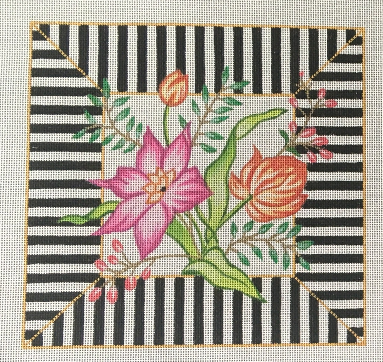 26041 Mitered Stripes with Tulip
