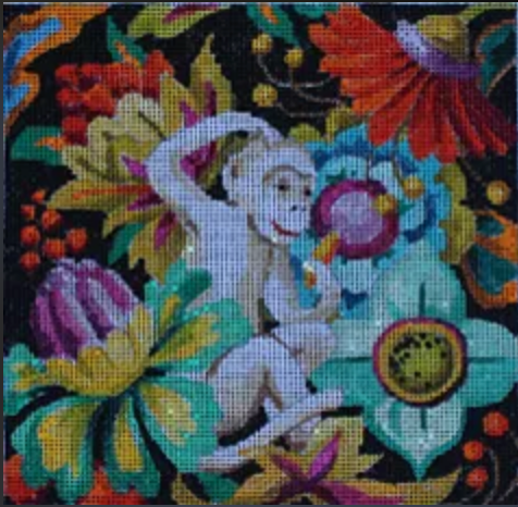 AN163 Floral and White Monkey