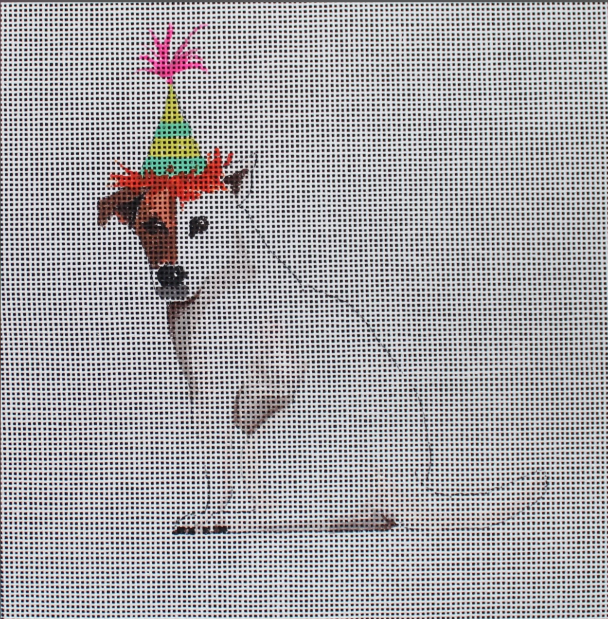AN396 Jack Russell Terrier in Birthday Hat