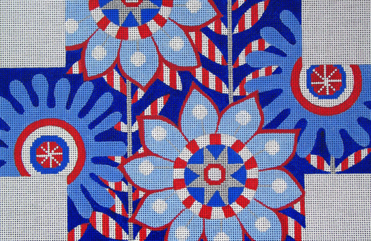 B-49 Red-White-Blue Floral Brick
