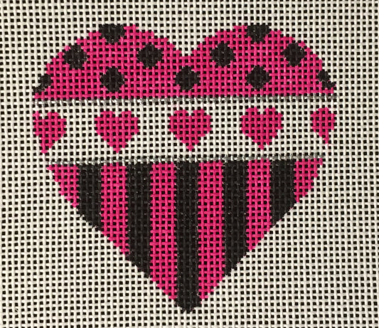 H-23 Pink and Black Rhodes Heart