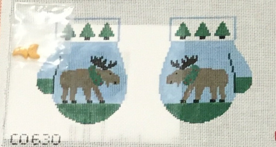 CO630 Moose Mittens with Button and Stitch Guide