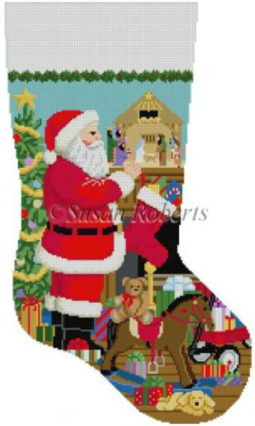 0192 Santa, Nativity Stocking
