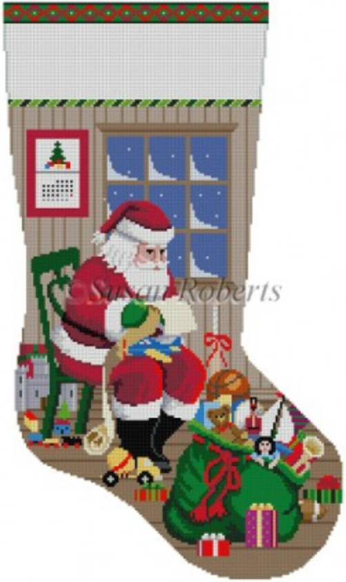 3210 Sitting Santa Checking His List Stocking