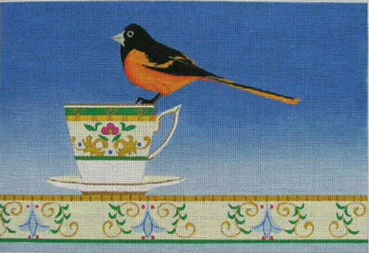 ZE451 Goldfinch on a Teacup