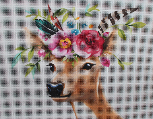 AN407 Deer with Flowers