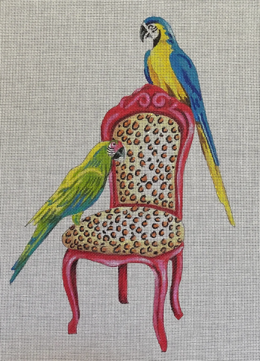 AN188 Parrots on Chair