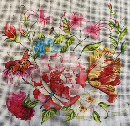 FF298 Floral with Dragonfly