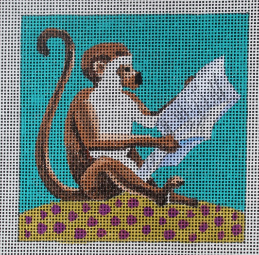 IN248 Monkey Reading Newspaper