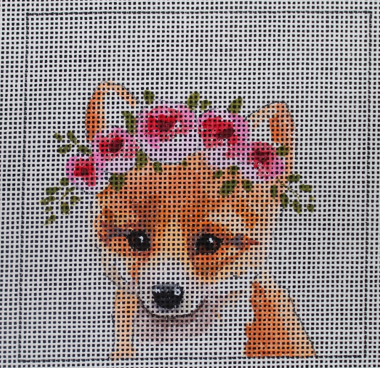 IN275 Baby Fox with Floral Crown
