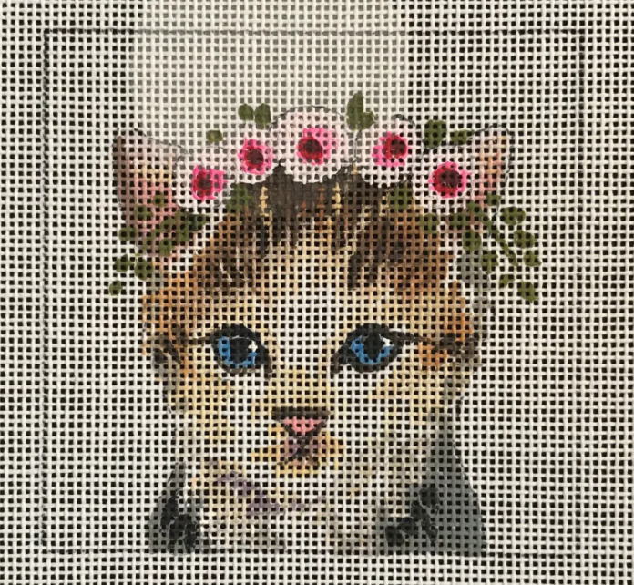 IN082 Kitten with Floral Crown