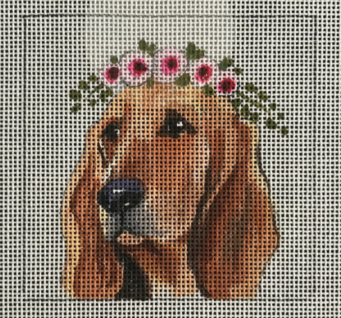 IN091 Bloodhound with Floral Crown