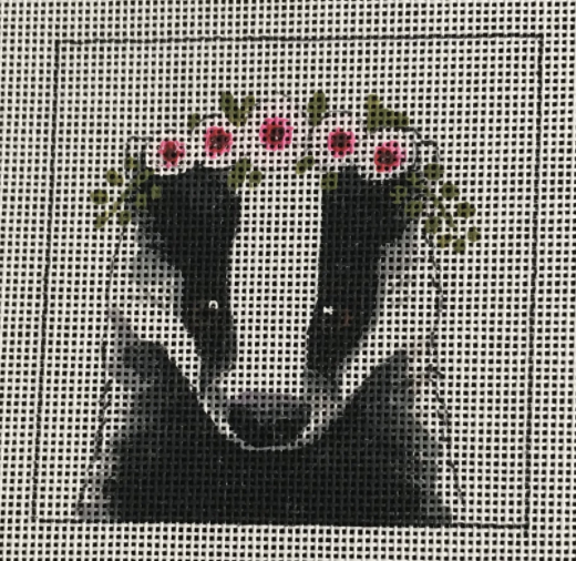 IN077 Badger with Floral Crown