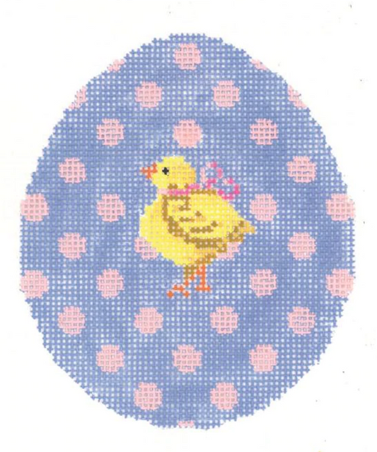 KEA53 Polka Dot Chick Egg - Pink and Periwinkle