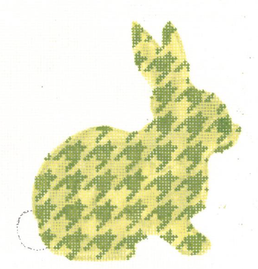 KEA56-18 Houndstooth Bunny - Lime Green