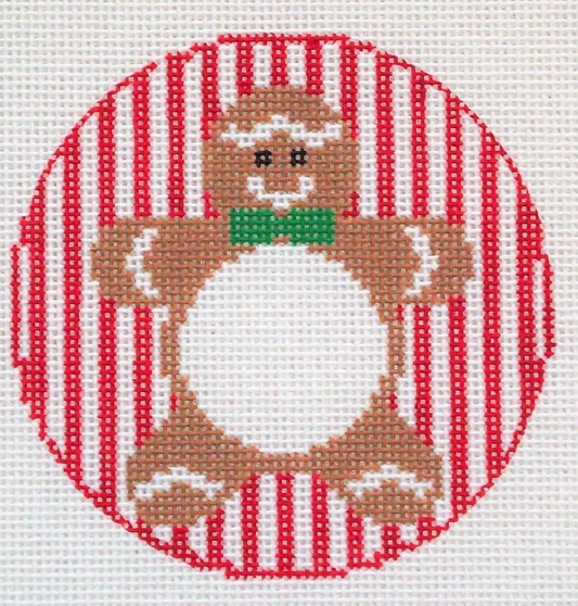 RD134 Gingerbread Boy Monogram Round