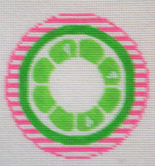 RD081 Lime Monogram Round