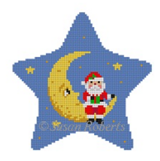 5756 Santa Sitting on Moon Star